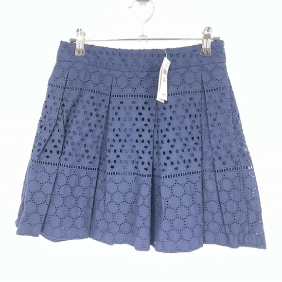 NWT Banana Republic Eyelet Pleated Skirt Sz 00 petite - Picture 1 of 9